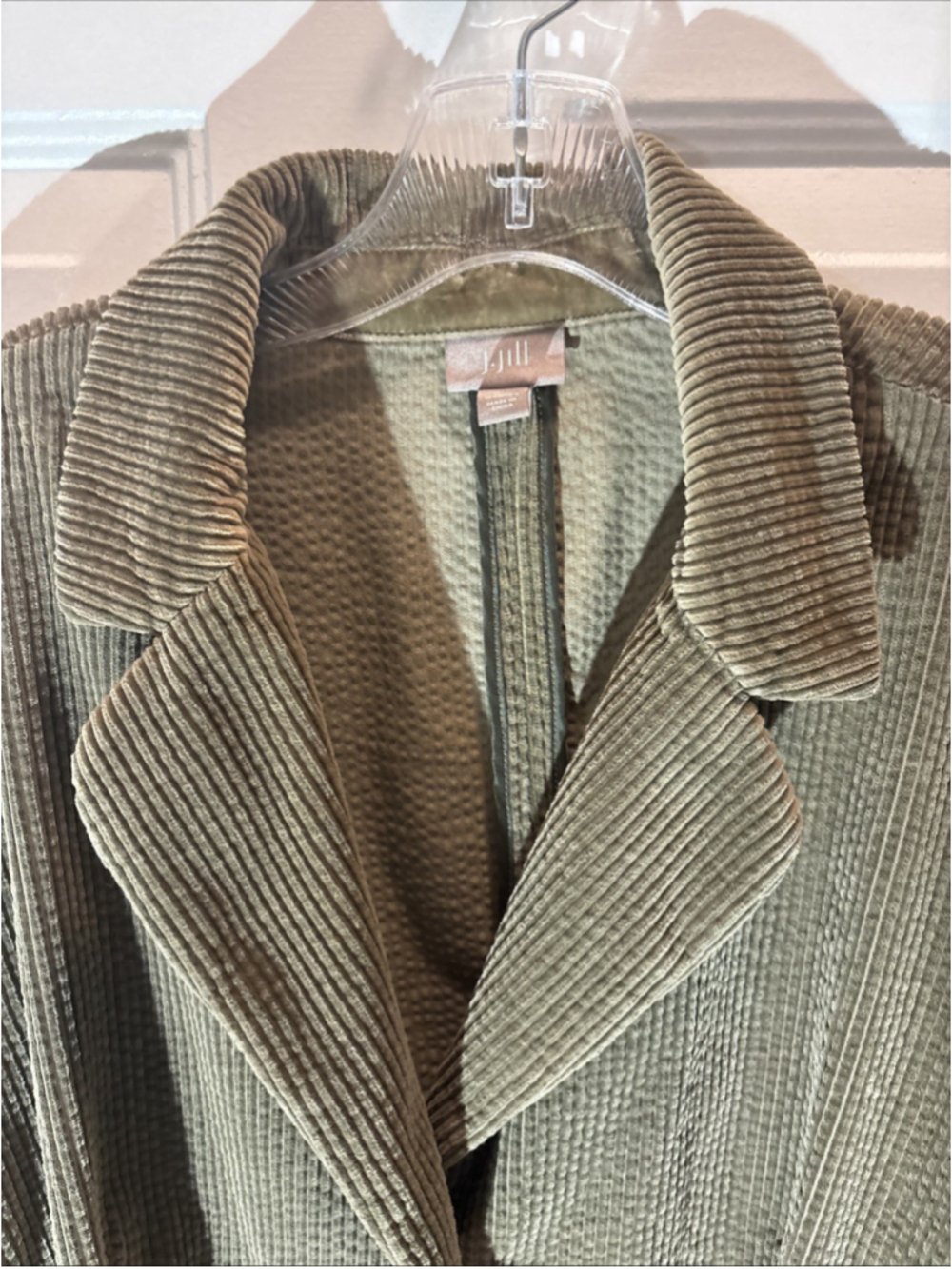 J. Jill Olive Green 100% Cotton Women's Jacket 2X 1138 - Picture 4 of 16